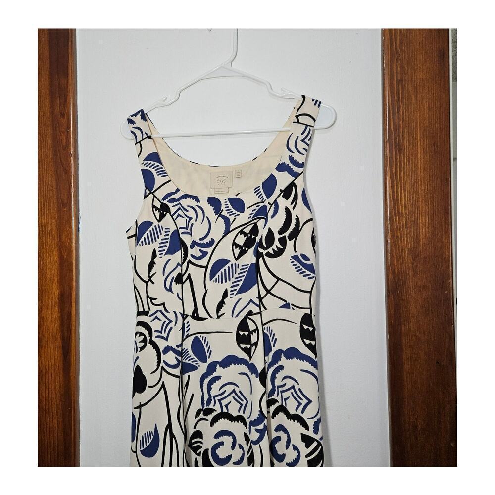 Anthropologie Vanessa Virginia Sleeveless Fit & Flare Floral Dress Size 6 Small - Picture 4 of 9